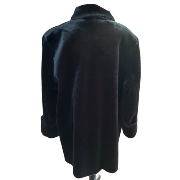 Vintage 1980s Dennis Basso Faux Fur Coat - Size Large - Made in USA - Picture 3 of 5